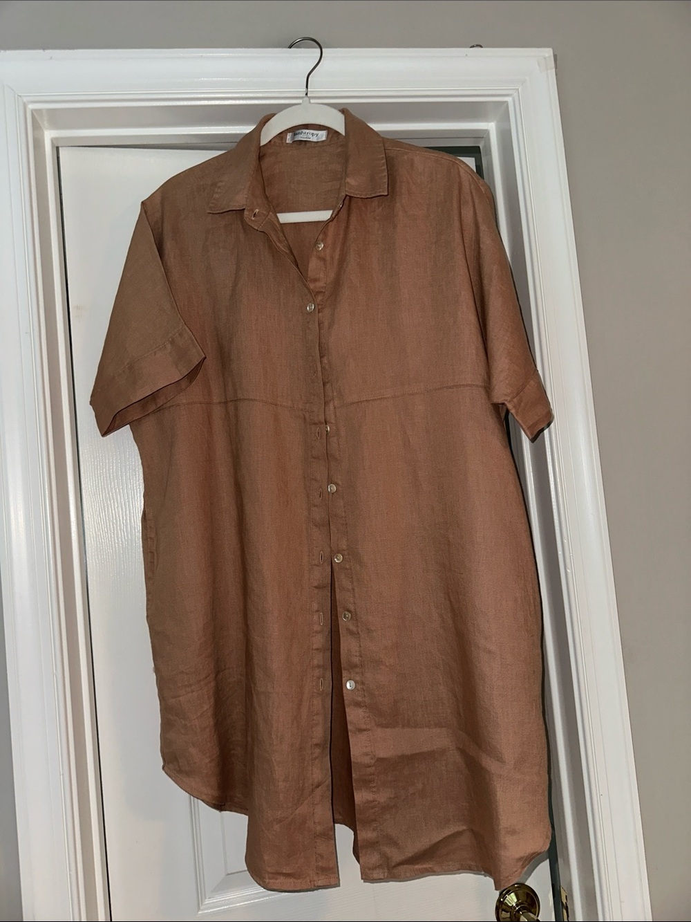 LANHTROPY linen shirt dress